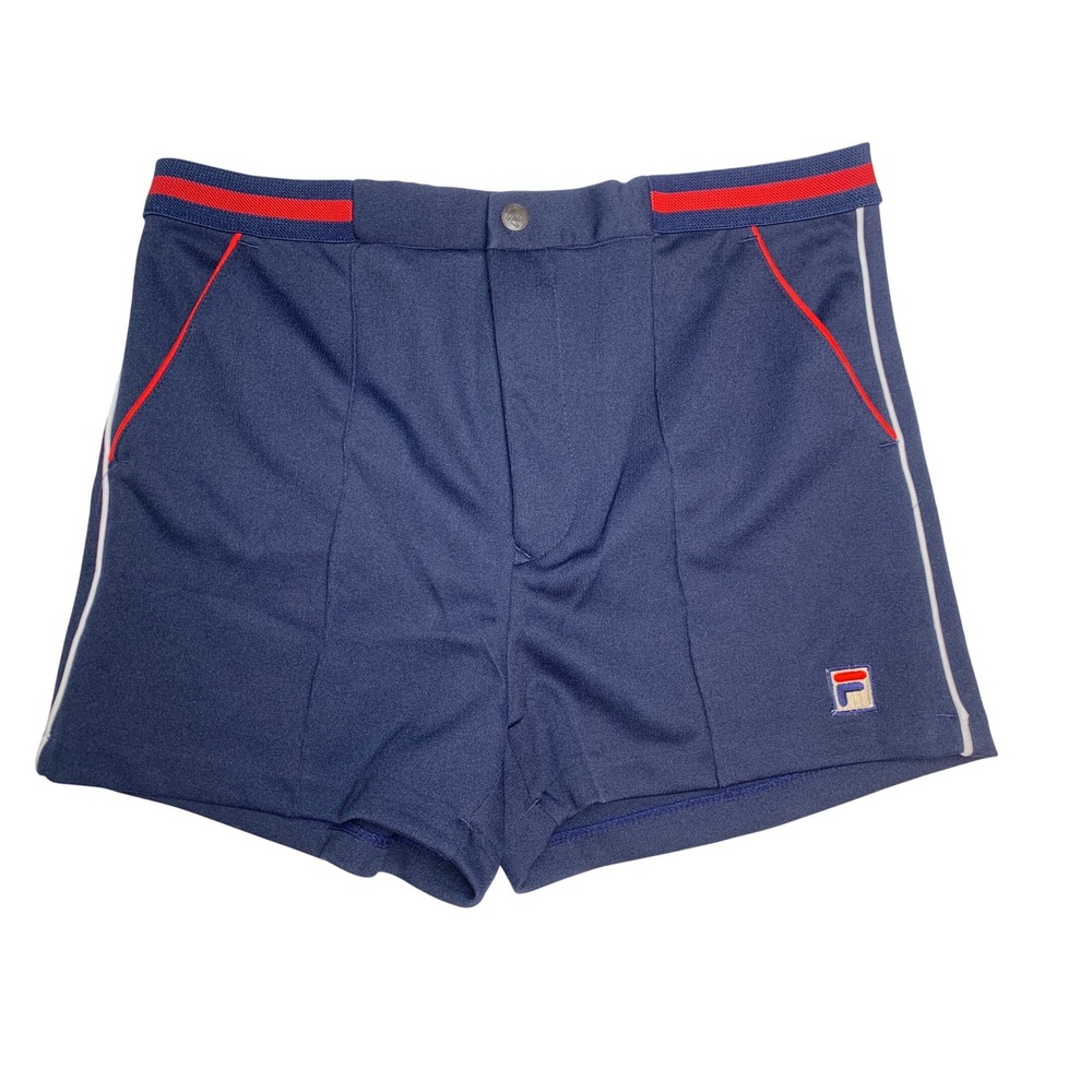 Vintage Fila Creativita Tennis Shorts Navy Blue 90s Retro Athletic Sz. 30 Preppy